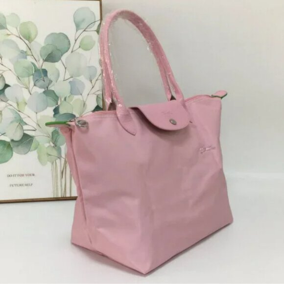 NWT Longchamp Le Pliage Original Large Shoulder Nylon Bag Tote IN Pink - Picture 3 of 10